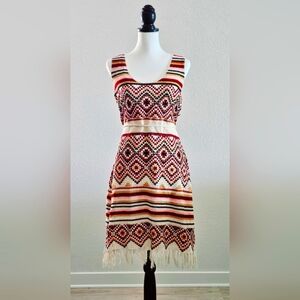 IDYLLWIND x Miranda Lambert Multi-colored Crochet Tasseled dress SIZE L